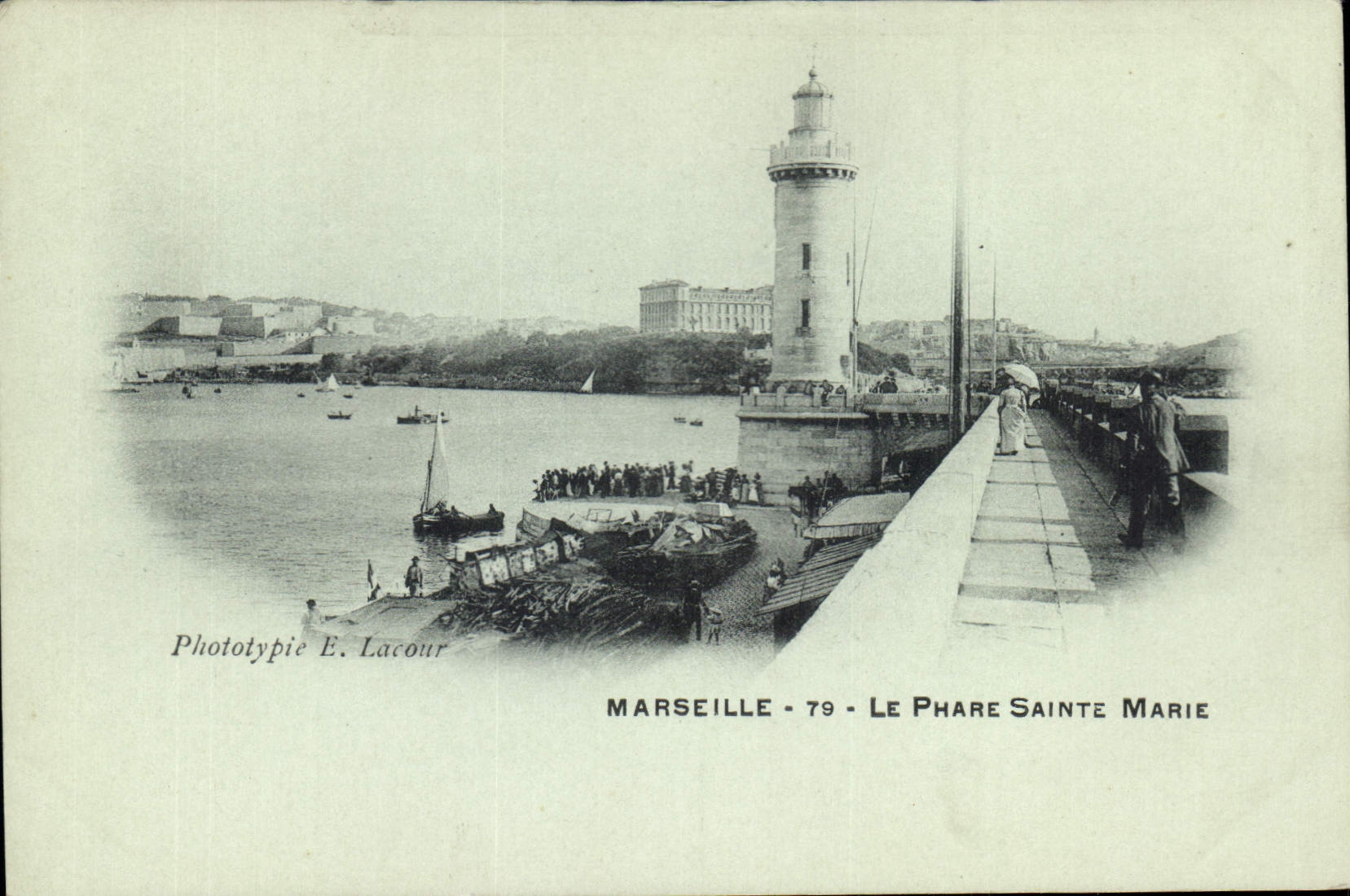 Marseille - 79 - Le Phare Sainte Marie — Phototypie E. Lacour