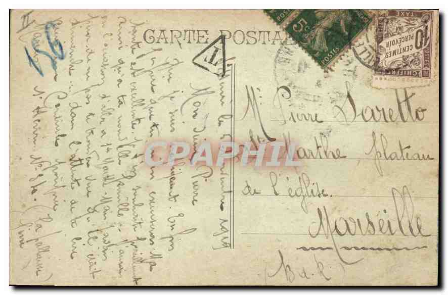 CPA Marseille le Phare de Planier  — Verso