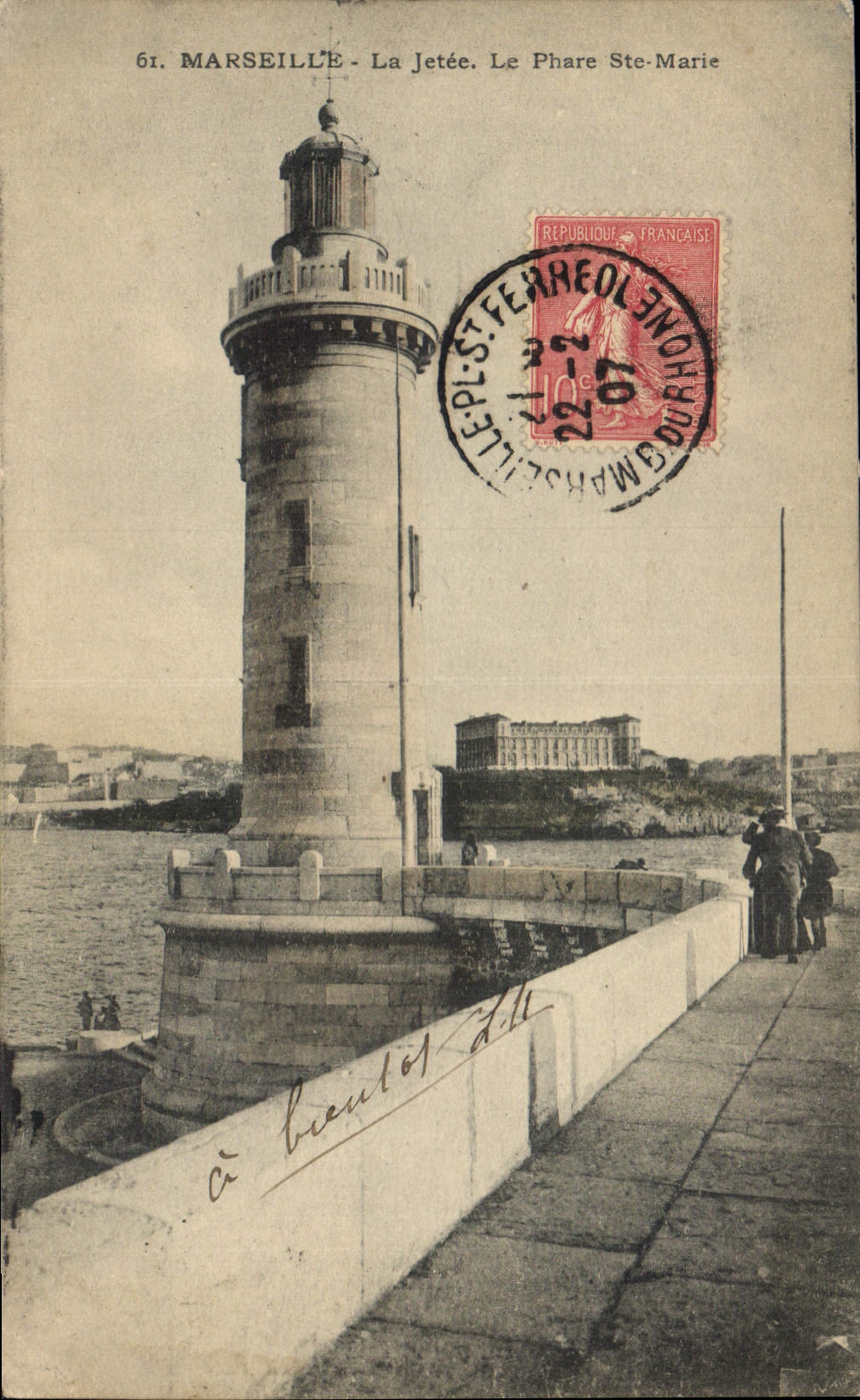 Marseille - La Jetée. Le Phare Ste-Marie — éditeur inconnu, n° 61