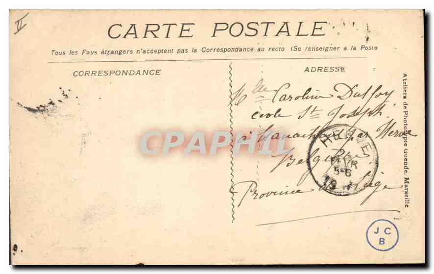 Marseille - La Jetée. Le Phare Ste-Marie — éditeur inconnu, n° 61 — Verso