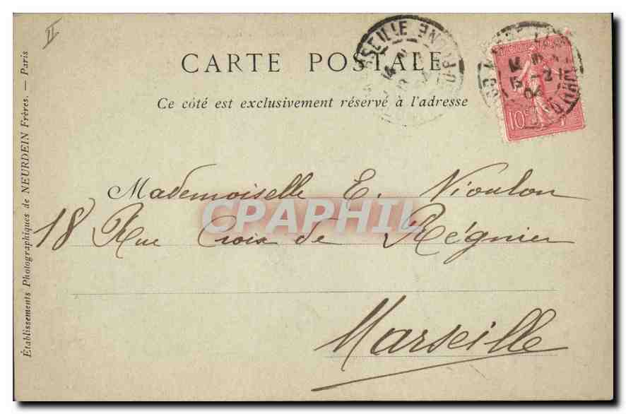 Marsella — El Faro de Santa María y Notre-Dame de la Garde — Editor ND Phot, n°39 — Reverso