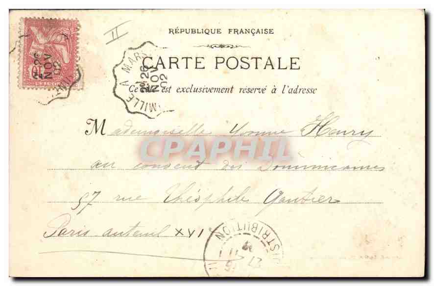 Marseille - Le Phare Ste. Marie — Phototypie E. Lacour, 19 rue Thubanaeu, n°79 — Verso