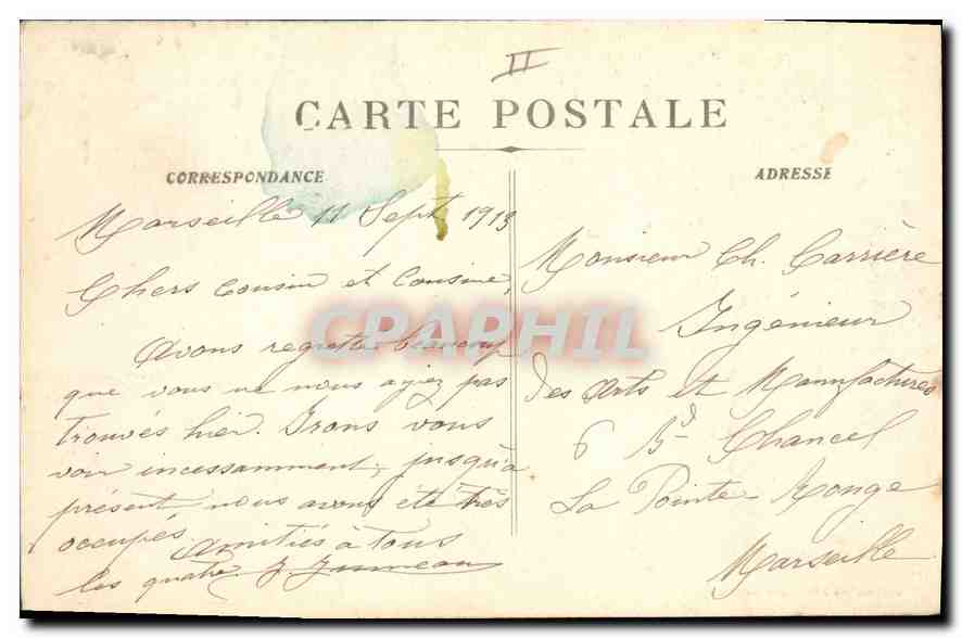 Marsiglia — Faro di Santa Maria — Edizioni Moulis Galeries, n°74 — Verso