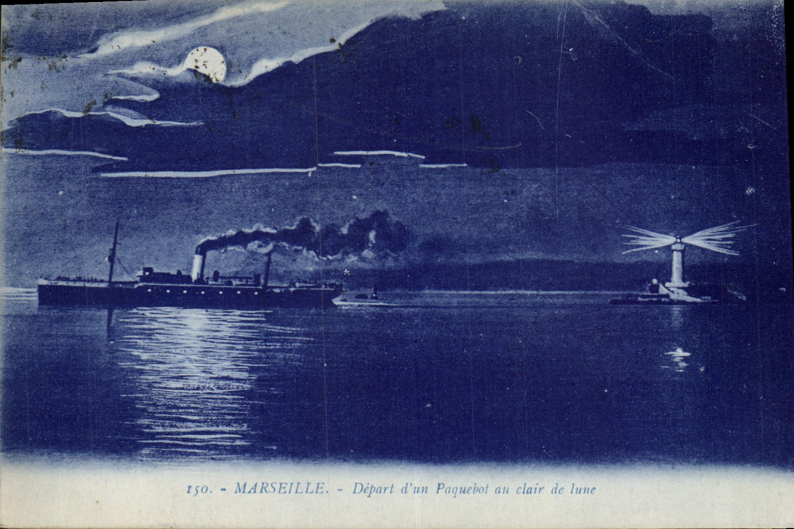 Marseille — Départ d'un Paquebot au clair de lune — n°150