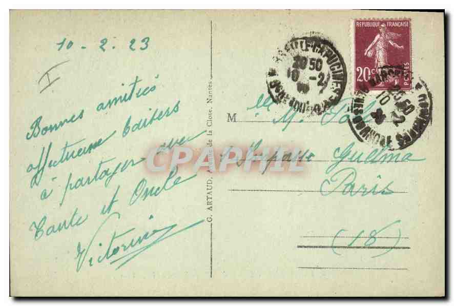 Marseille — Départ d'un Paquebot au clair de lune — n°150 — Verso