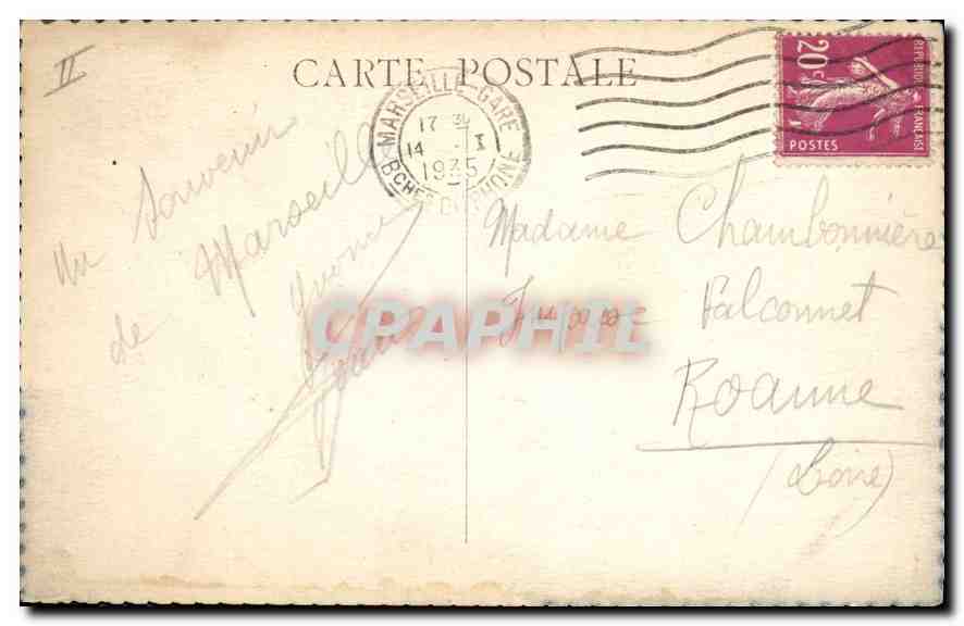 CPA Marseille le Phare Sainte Marie  — Verso