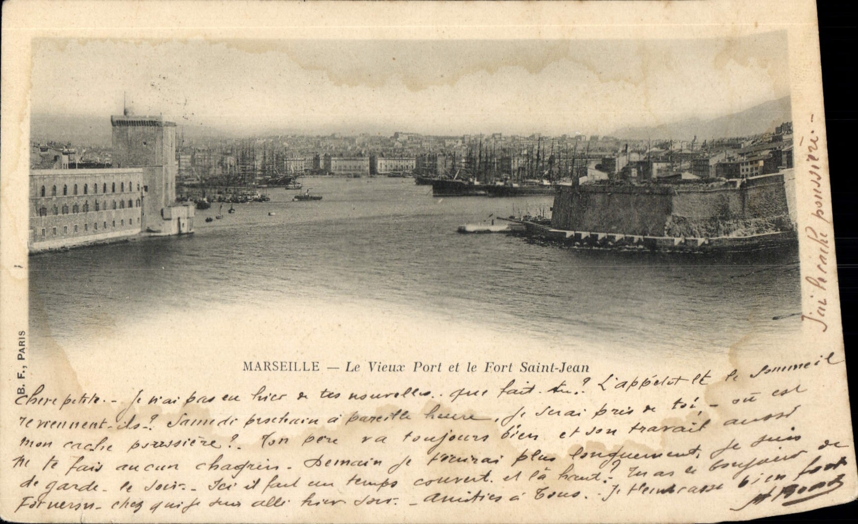 Marseille — Le Vieux Port et le Fort Saint-Jean — B. F., Paris