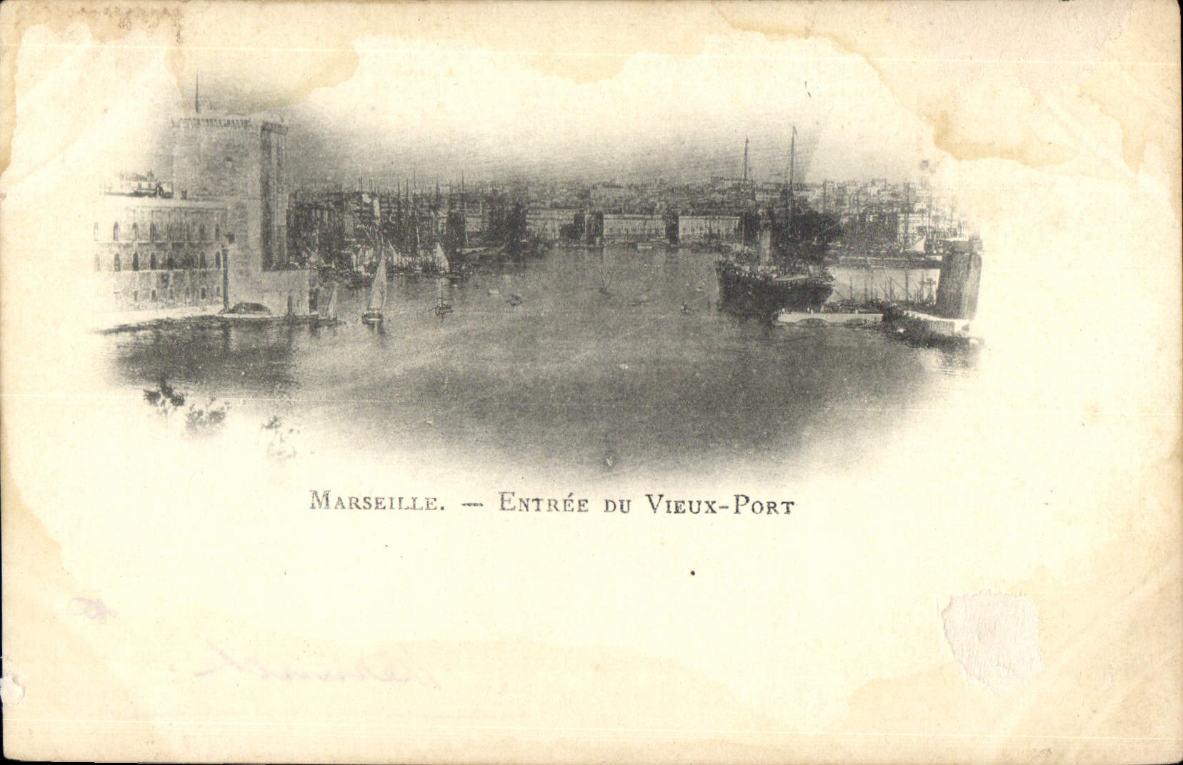 CPA Marseille entree du Vieux Port 