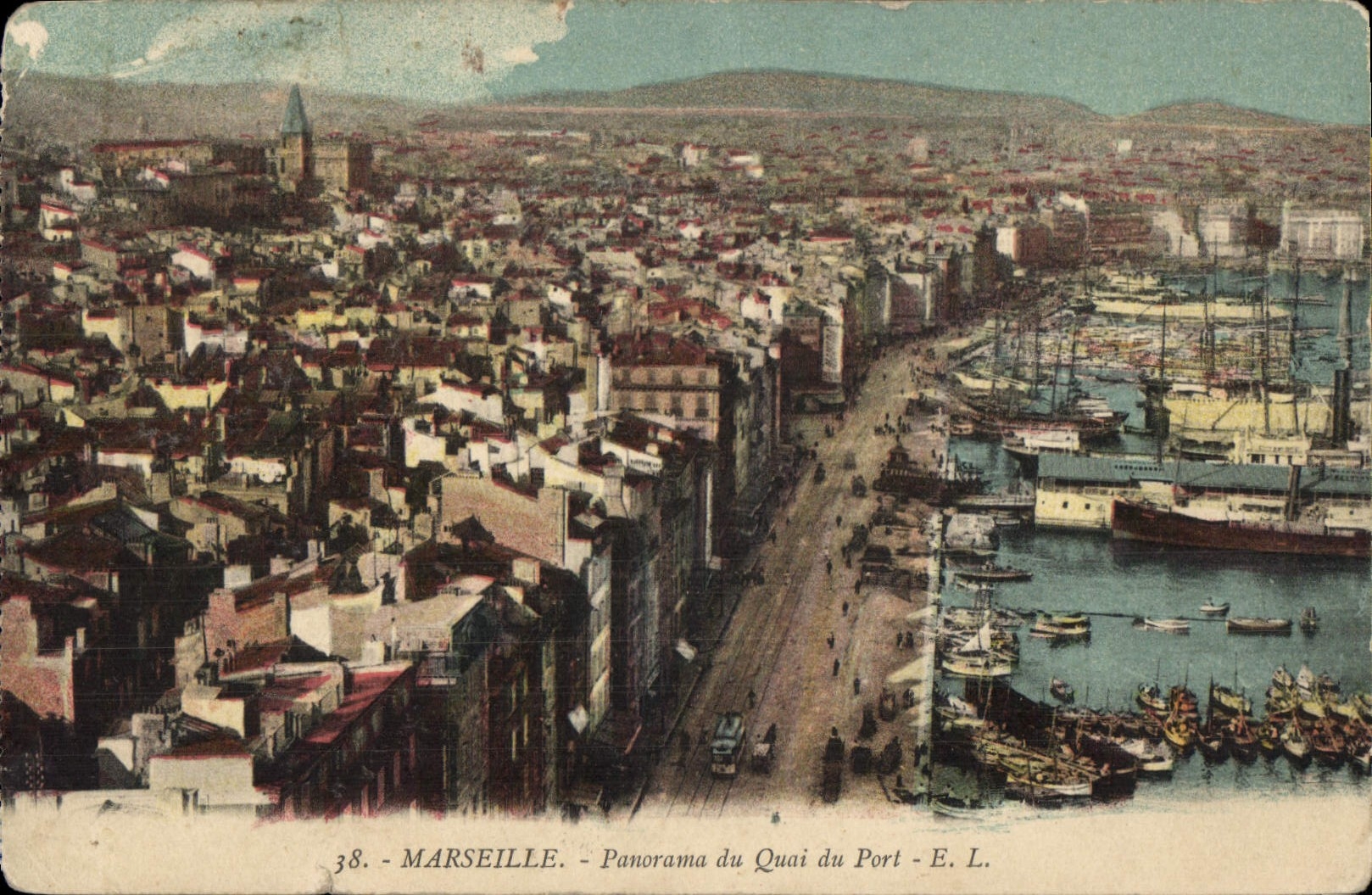 CPA Marseille panorama du Quai du port 