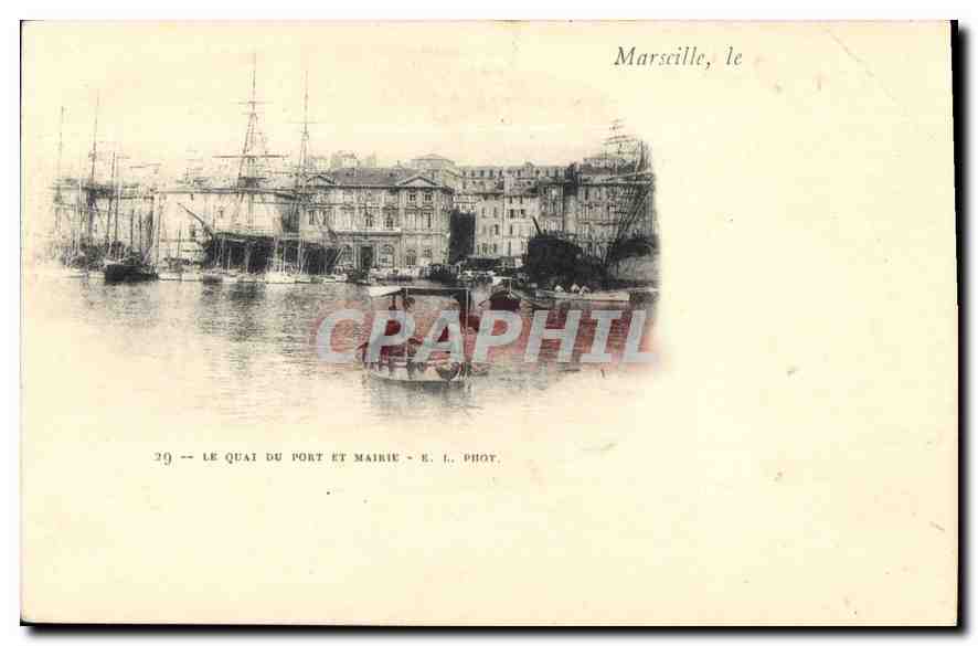 Marseille, le Quai du Port et Mairie — E. L. Phot. — n°29