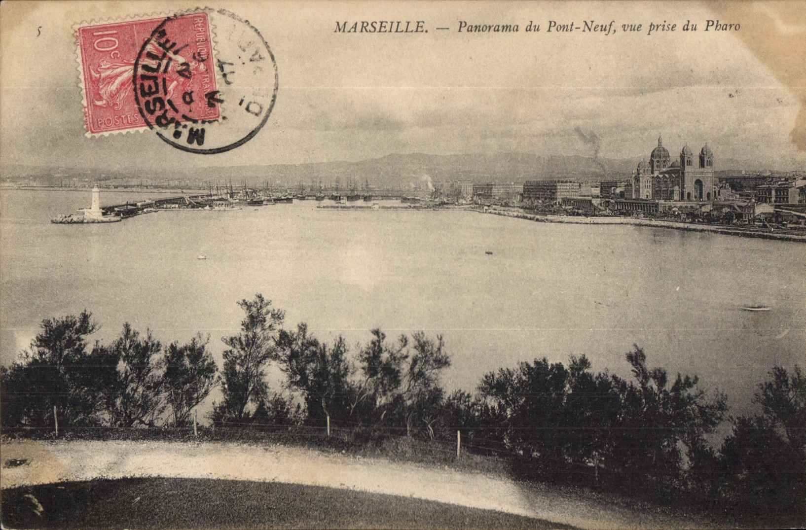CPA Marseille Panorama du pont Neuf vue prise du Pharo 