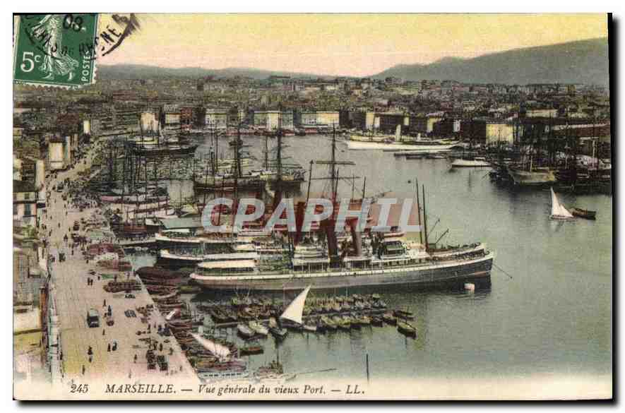 Marseille — Vue générale du vieux Port — LL. n° 245