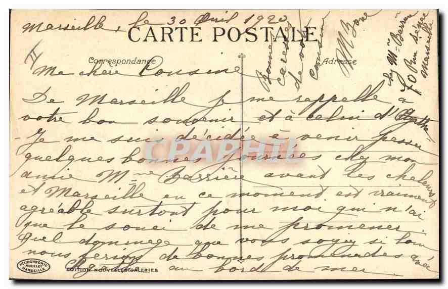 Marseille - Quai du Port — vue du port avec bateaux et tonneaux — Édition Nouvelles Série, Marseille — Verso