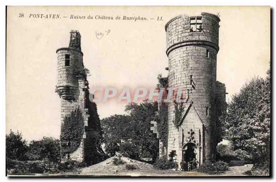 CPA Pont Aven Ruines du chateau de Rustephan 