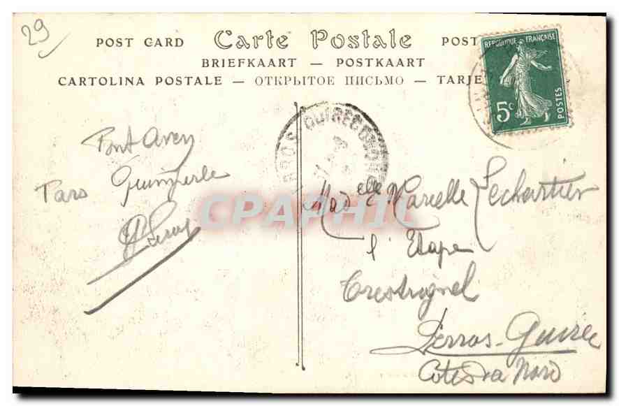 CPA Pont Aven Moulins du Port  — Verso