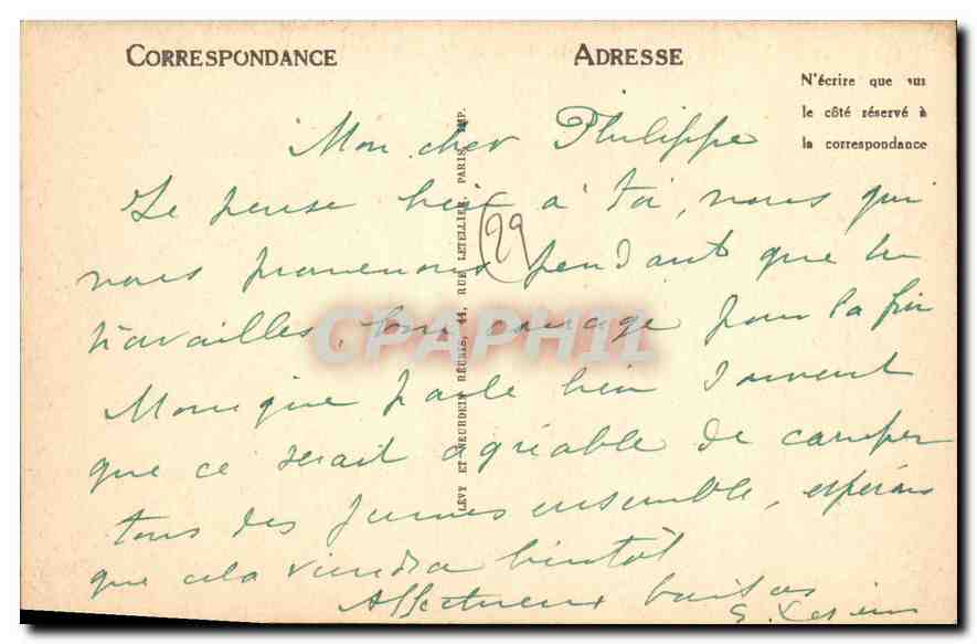 CPA Pont Aven vue generale de la Vallee de l'Aven  — Rückseite