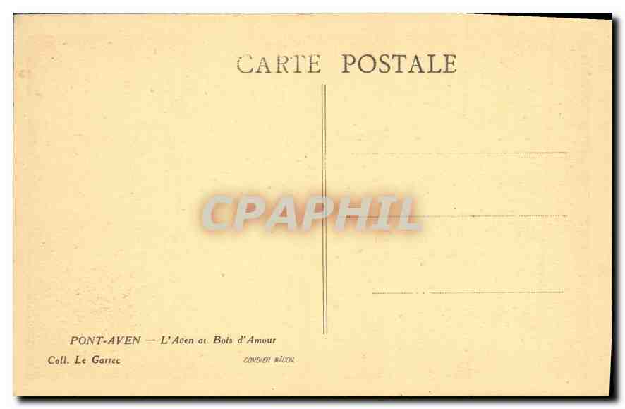 CPA Pont Aven l'Aven au Bois d'Amour  — Rückseite