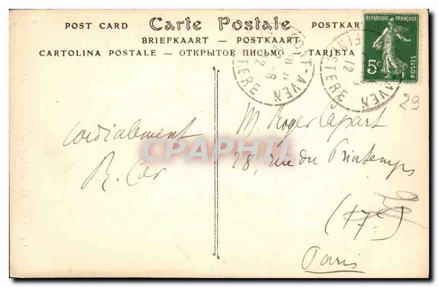 CPA Pont Aven Le Bois d'Amour  — Rückseite