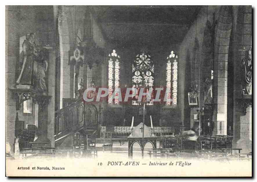CPA Pont Aven Interieur de l'Eglise 