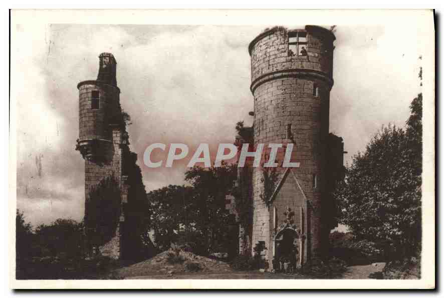 CPA Pont Aven Ruines du Chateau de Rustephan 