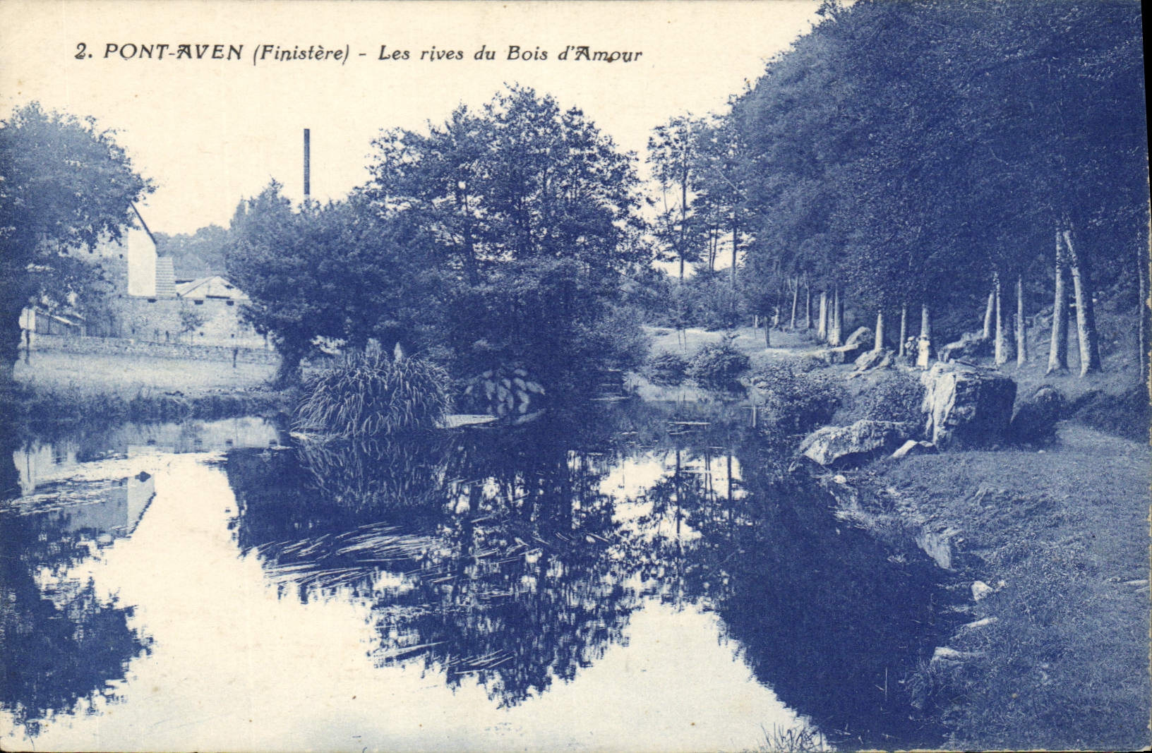CPA Pont Aven Finistere Les rives du Bois d'Amour 