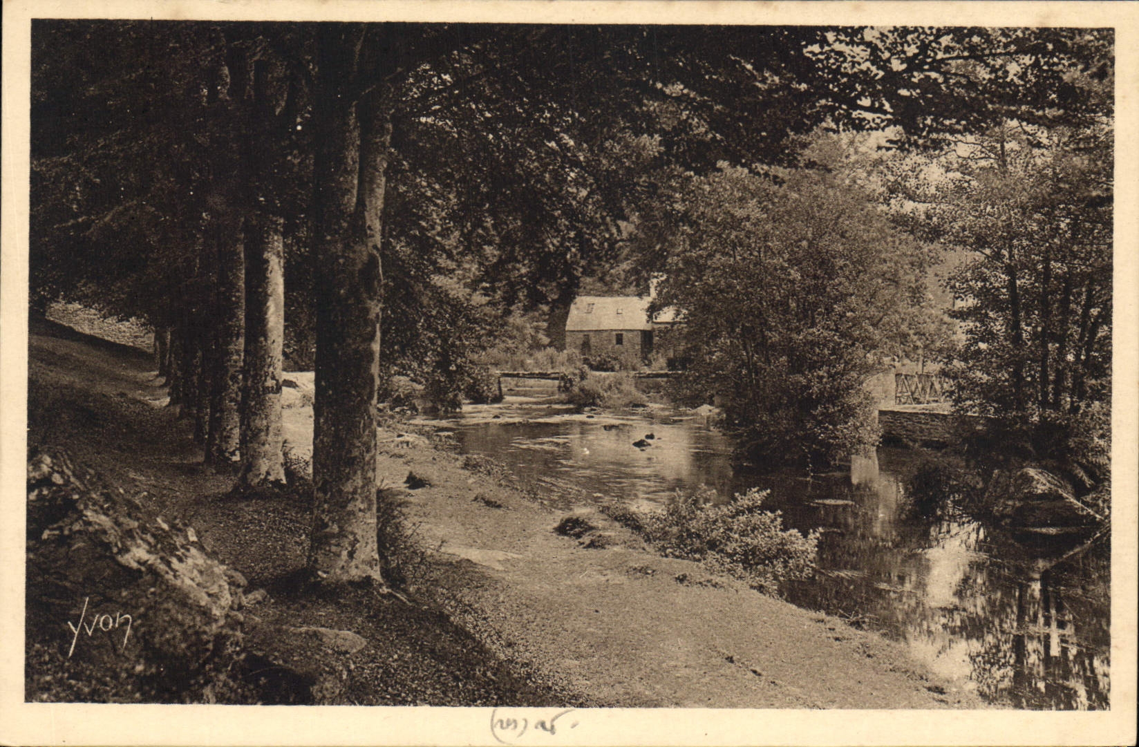 CPA Bretagne Pont Aven Finistere l'Aven au Bius d'Amour 