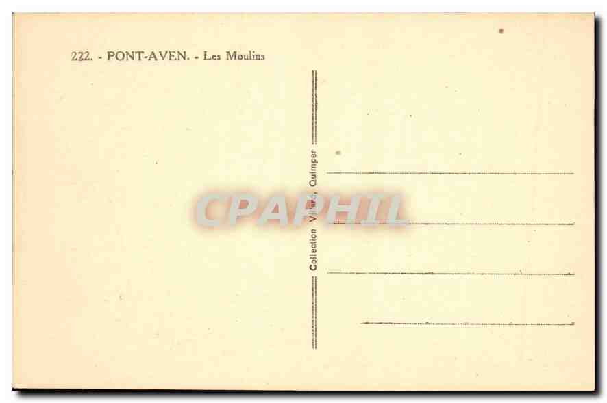 CPA Pont Aven Les Moulins  — Rückseite