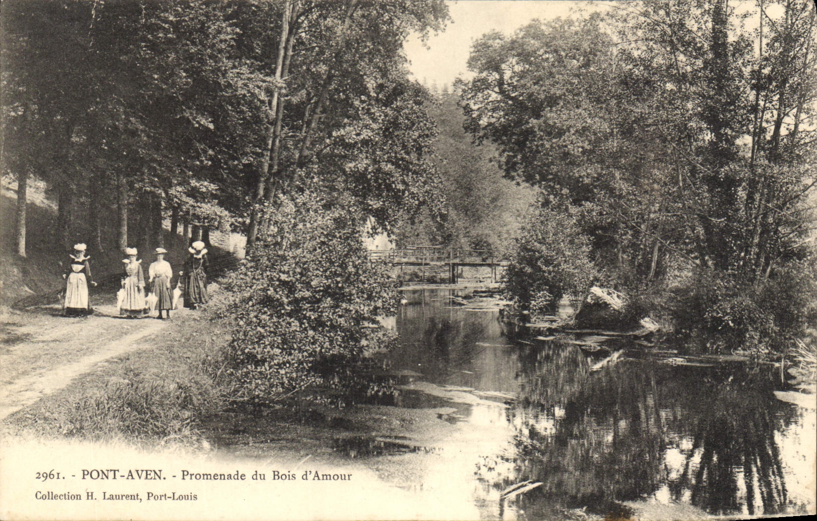 CPA Pont Aven Promenade du Bois d'Amour 