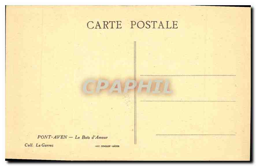 CPA Pont Aven Le Bois d'Amour  — Rückseite