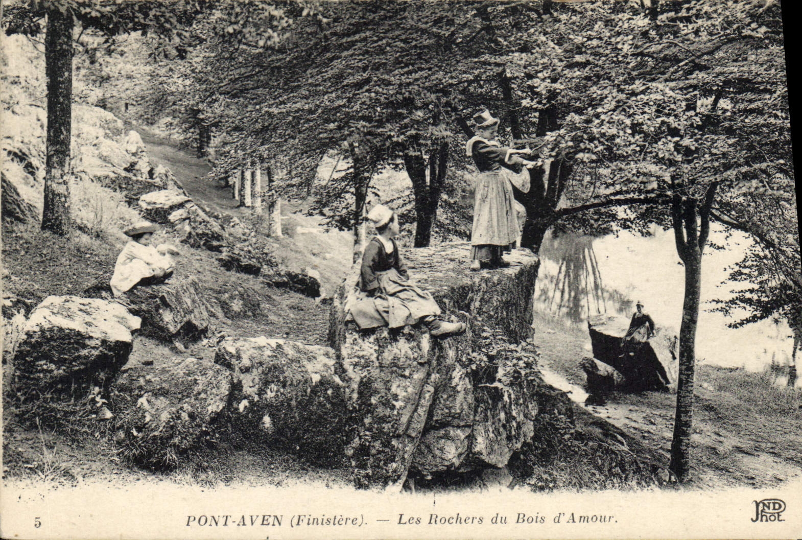 CPA Pont Aven Finistere Les Rochers du Bois d'Amour 