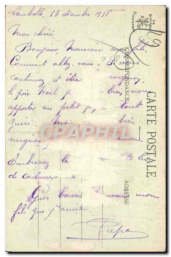 CPA La Bretagne Pittoresque Le Gue du Plessis a Pont Aven  — Rückseite