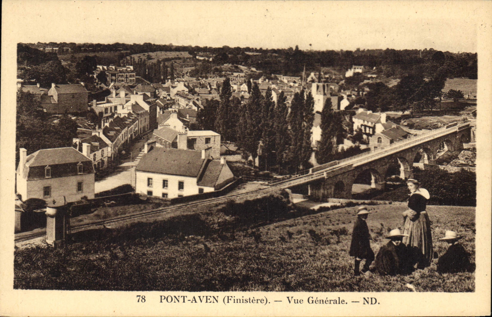 CPA Pont Aven Finistere Vue Generale 