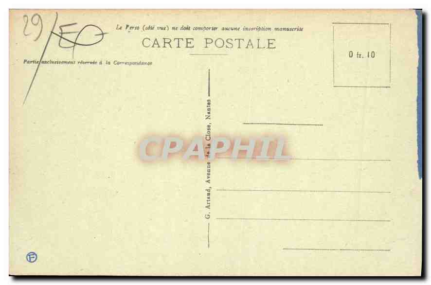 CPA Pont Aven Chule d'eau au Moulin de Rossnadec  — Rückseite
