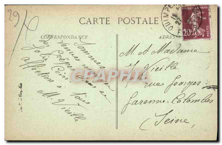 CPA Pont Aven Un joli Coin de l'Aven  — Rückseite