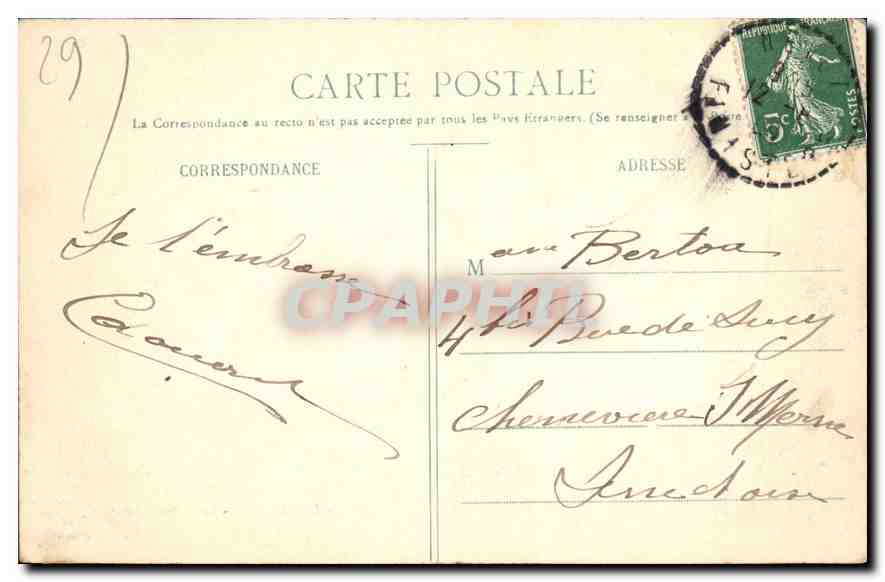 CPA Pont Aven Le Bois d'Amour  — Rückseite