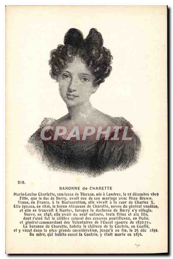 Baronne de Charette — Portrait — F. Chapeau, éditeur Nantes, n° 218