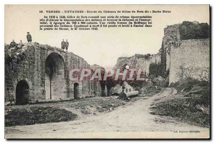 Vendée - Tiffauges - Entrée du Château de Gilles de Retz dit « Barbe Bleue » — Lib. Poirès, Mortagne