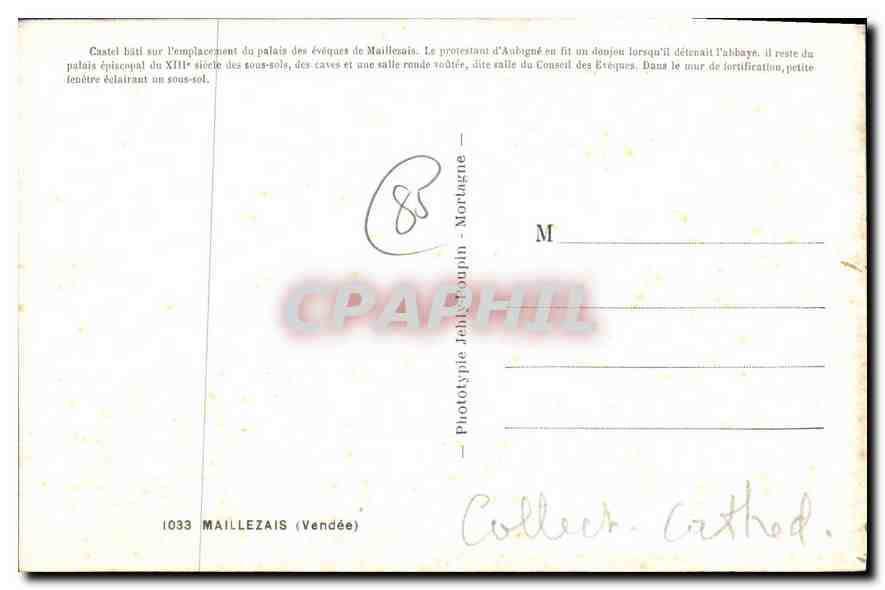 CPA Maillezais Vendee Castel bati sur l'emplacement du palais des eveque de Mailzais le proresrant d — Back