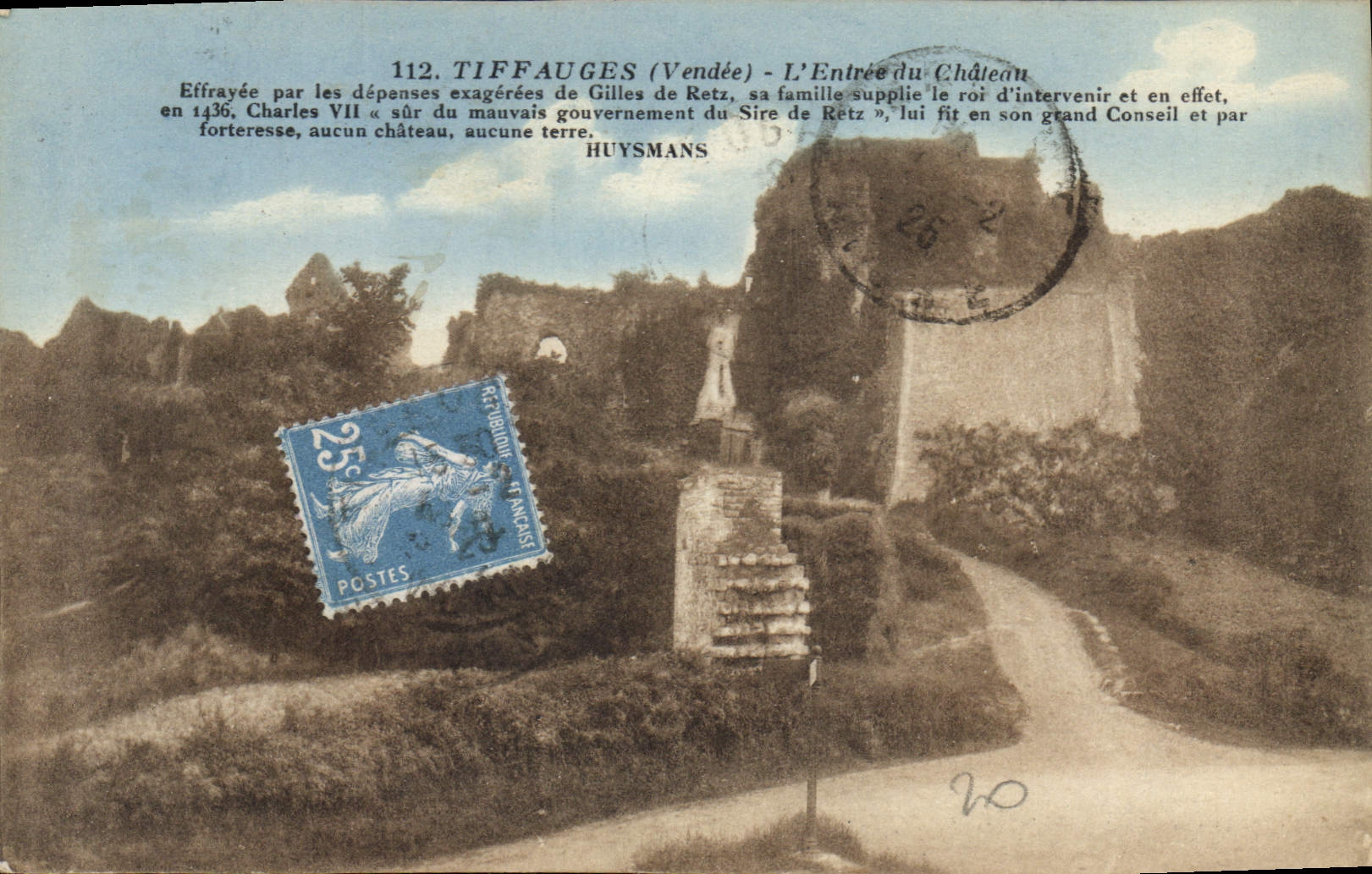 Tiffauges (Vendée) - L'Entrée du Château — Huysmans, n°112