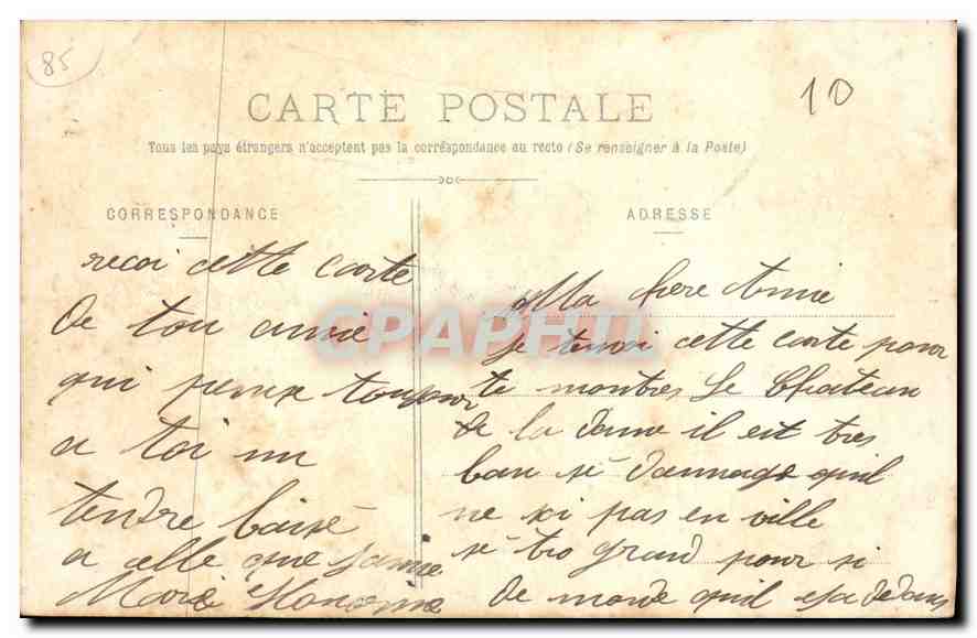 Grosbreuil - Le Château de la Bénatonnière — Collection A. Robin, Fontenay-le-Comte, n°1421 — Back