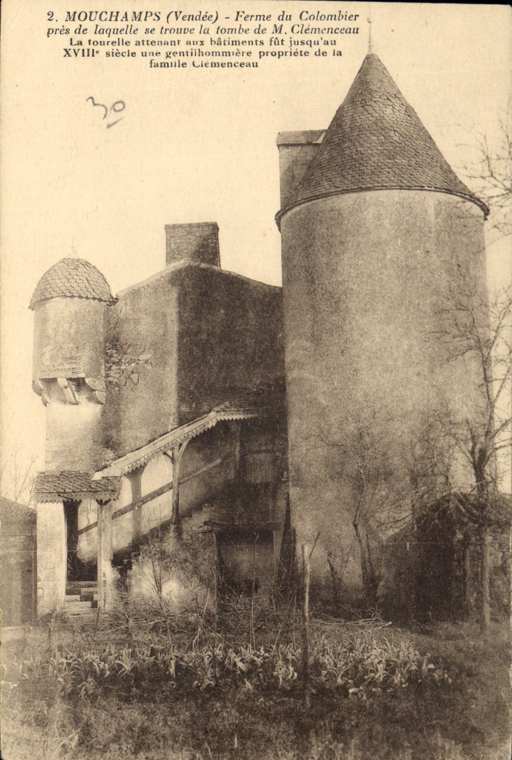 Mouchamps (Vendée) - Bauernhof des Colombier mit Turm — Phototypie Jean Pin Montagne