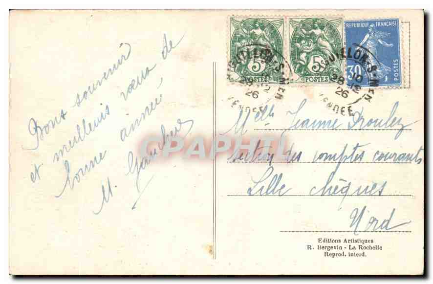 CPA La Belle Henriette entre l'Aiguillon et la Tranche  — Rückseite