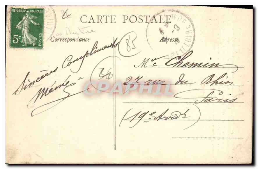 Wände - Denkmal für Murs aus dem Jahr 1889 — D.C. Verlag, Angers — Rückseite
