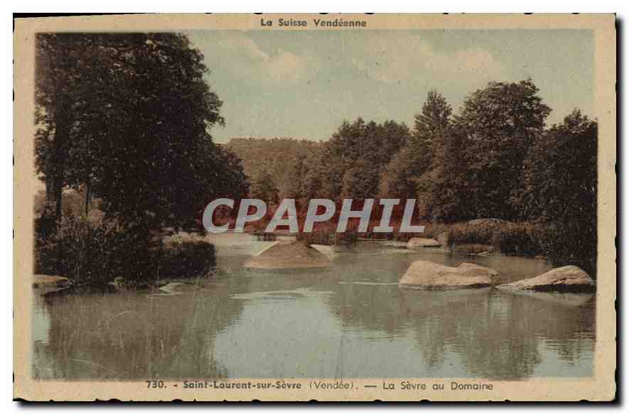 Saint-Laurent-sur-Sèvre (Vendée) — La Sèvre au Domaine — Phototype Jéhly-Poupin