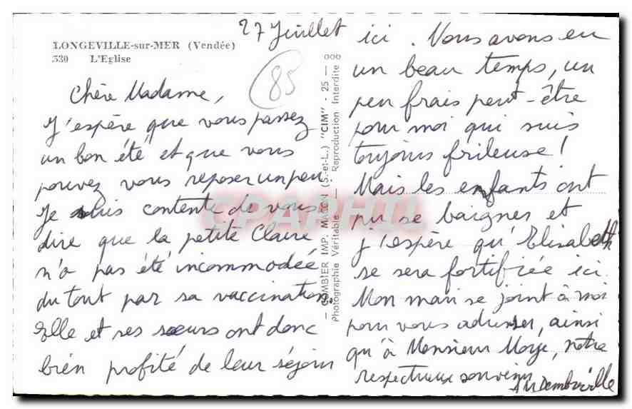 L'Église de Longeville-sur-Mer — Vendée — éditeur CIM — Reverso