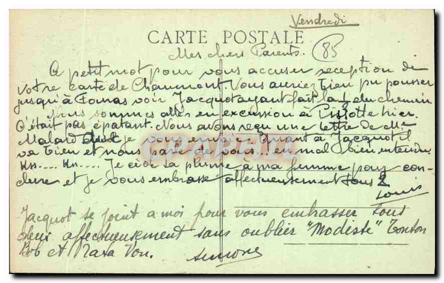 Le Roc St-Luc — vue du rocher dans les Rives de la Vendée — Pissotte, éditeur A. Robin, n° 1648 — Reverso