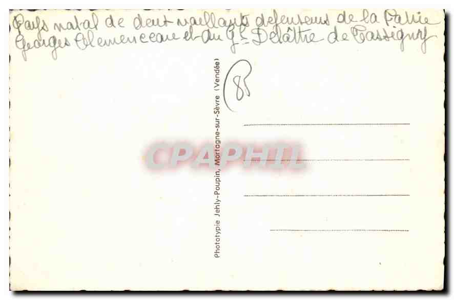CPA Mouilleron en Pareds Vendee les Roches  — Back