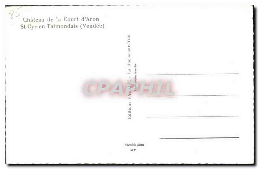 CPA Chateau de la Court d'Aron St Cyr en talmondais vendee  — Rückseite