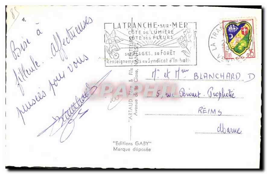 CPA La Griere La plage Baie de la Belle Henriette Gold miniature Pecheur de moules Peche — Verso