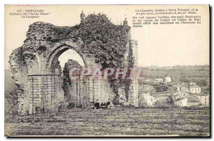 Tippauges - Château de "Barbe-Bleue" et La Chapelle — éditeur J. B. F. Roux-Martin